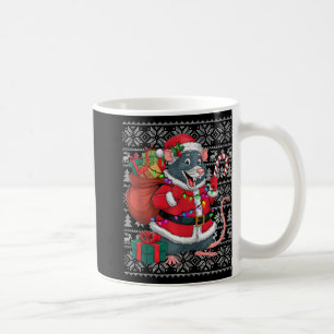 Rat Xmas Sweater Style Ugly Santa Rat Christmas Coffee Mug