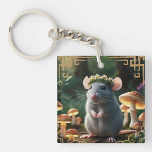 Rat Zodiac Sign  Keychain