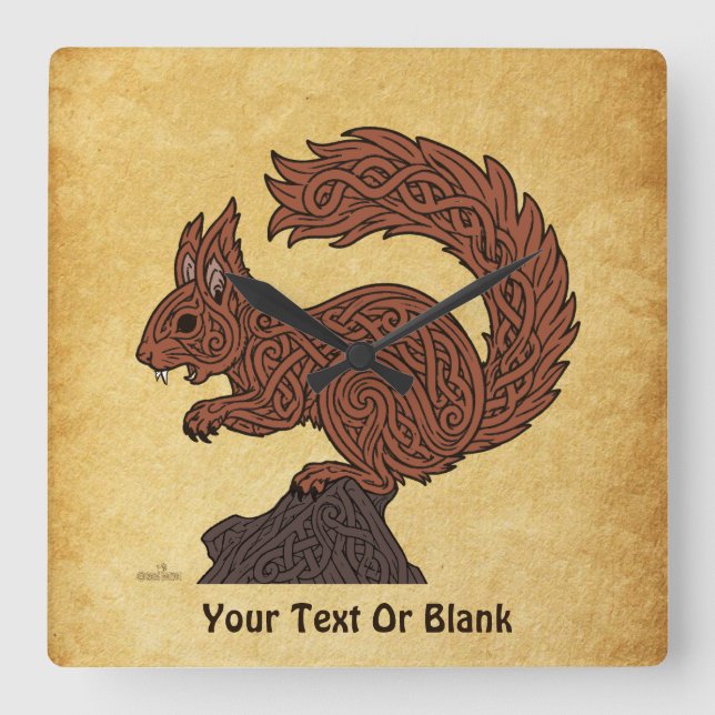 Ratatöskr, Norse/Viking Squirrel Square Wall Clock (Front)