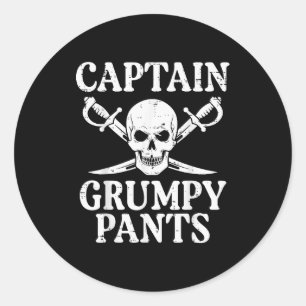 Rate Captain Mpy Pants Funny Humor Quote Men Women Classic Round Sticker