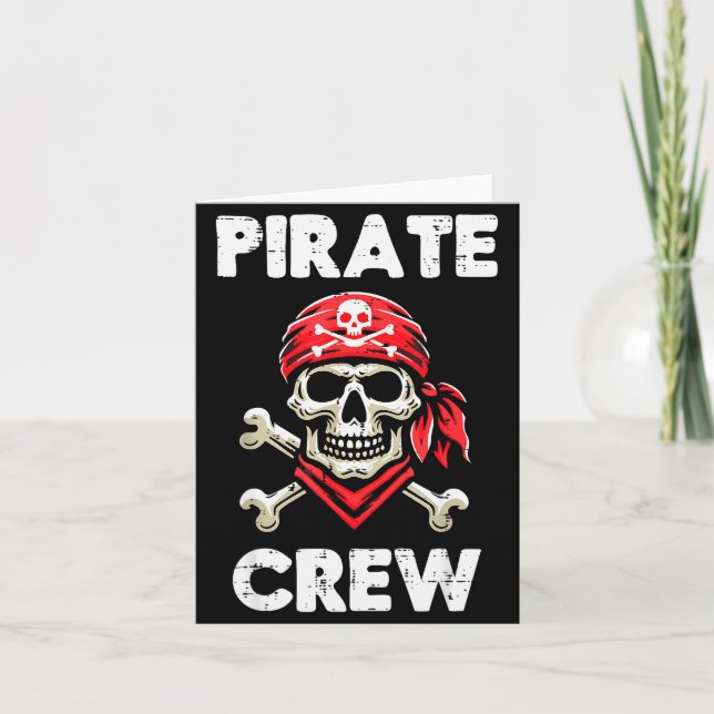 Rate Crew Skull Crossbones Funny Matching Men Wome Card (Front)