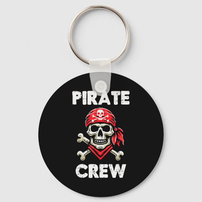 Rate Crew Skull Crossbones Funny Matching Men Wome Keychain (Front)