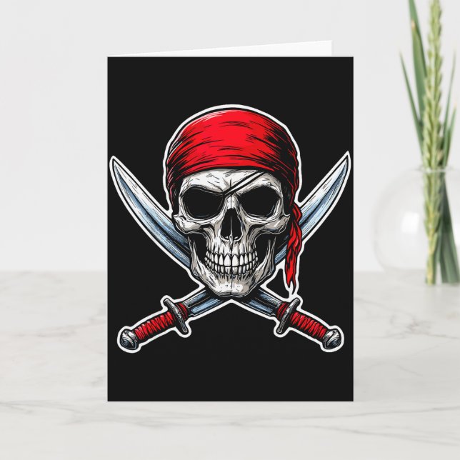 Rate Flag Skull And Crossbones Skeleton Costume Ha Card (Front)