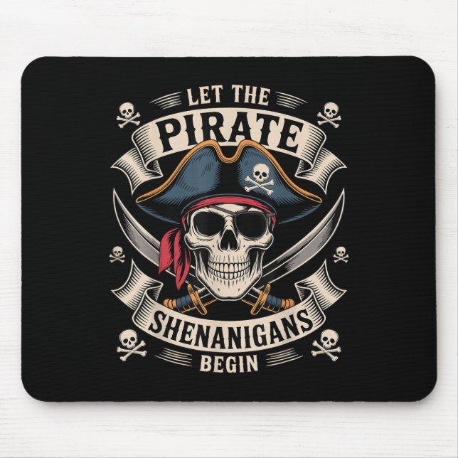 Rate Halloween Skull Let The Rate Shenanigans Begi Mouse Pad (Front)