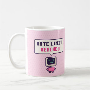 Rate Limit Reached Funny AI Pixel Mug