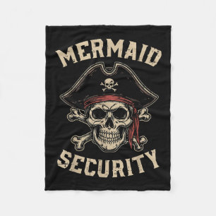 Rate Mermaid Security Funny Skull Costume Dad Men Fleece Blanket