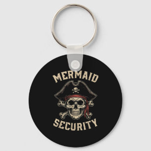Rate Mermaid Security Funny Skull Costume Dad Men Keychain