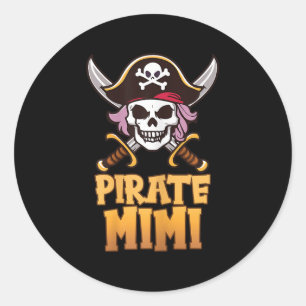 Rate Mimi Funny Captain Matching Grandma Halloween Classic Round Sticker