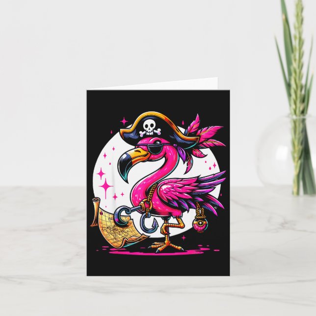 Rate Nk Flamingo Halloween Party - Jolly Roger  Card (Front)