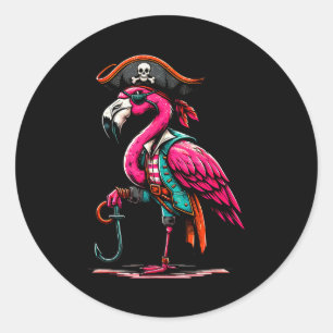Rate Nk Flamingo Halloween Party - Jolly Roger  Classic Round Sticker