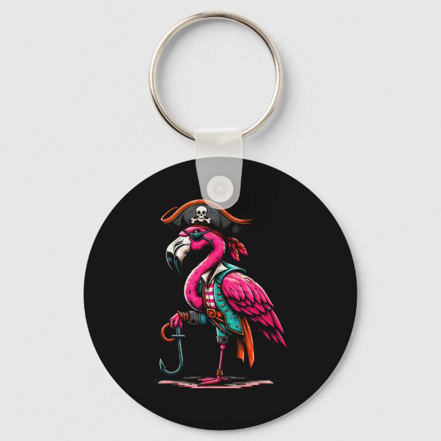 Rate Nk Flamingo Halloween Party - Jolly Roger  Keychain (Front)