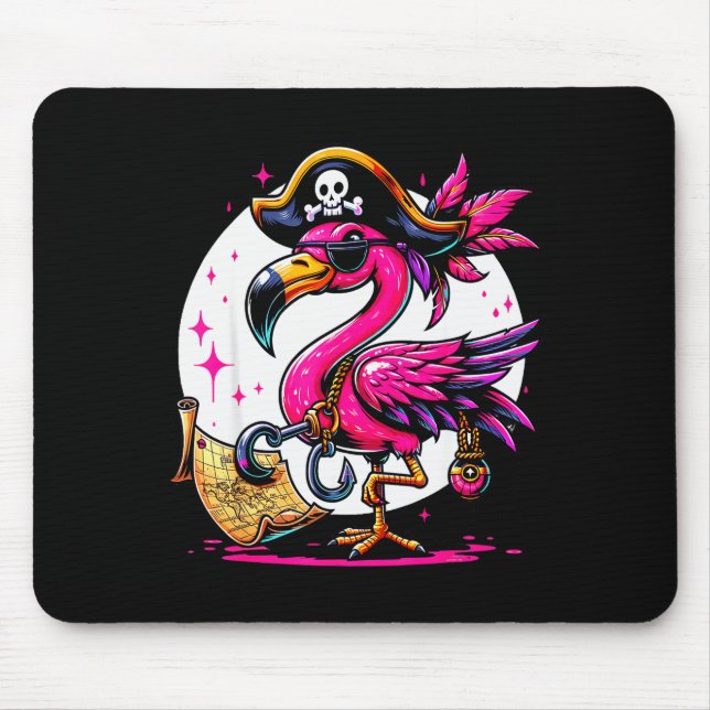 Rate Nk Flamingo Halloween Party - Jolly Roger  Mouse Pad (Front)