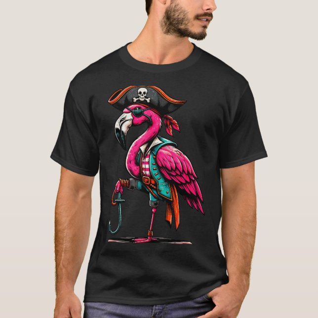 Rate Nk Flamingo Halloween Party - Jolly Roger  T-Shirt (Front)