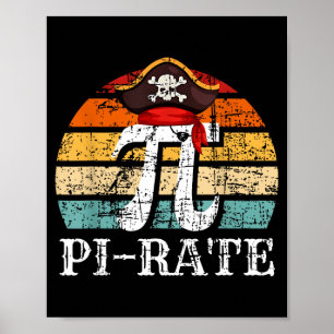 Rate pirate day 314 math pun nerd men women kids poster