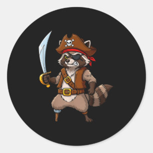 Rate Raccoon Funny Halloween Costume For Men Women Classic Round Sticker