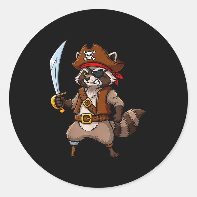 Rate Raccoon Funny Halloween Costume For Men Women Classic Round Sticker (Front)