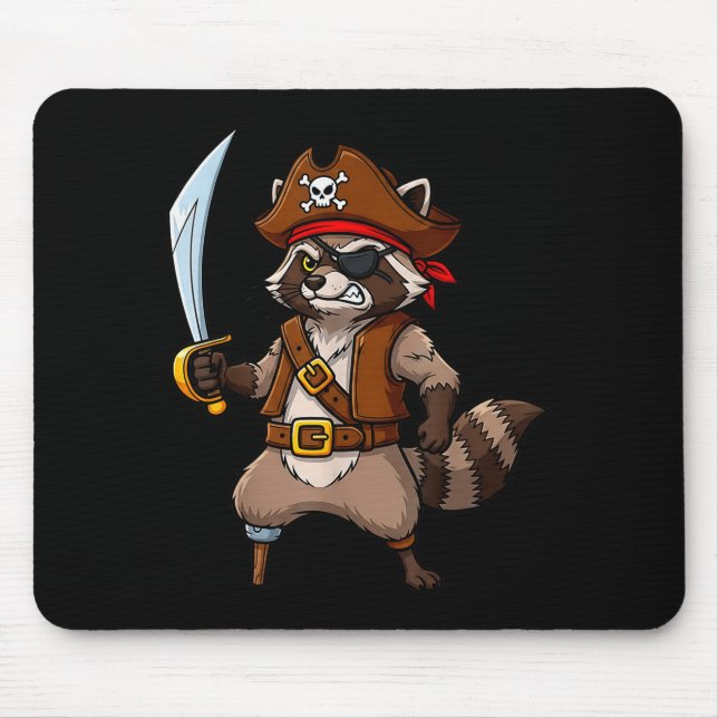 Rate Raccoon Funny Halloween Costume For Men Women Mouse Pad (Front)