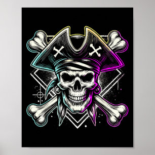 Rate Skull Crossbones Halloween Poster