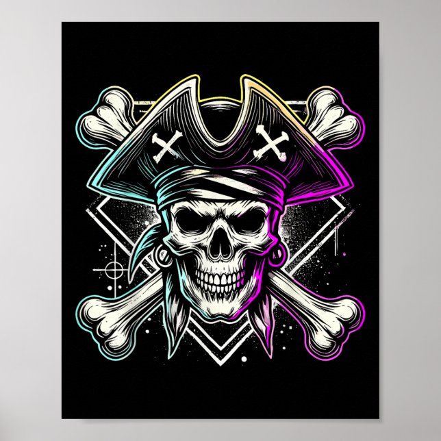 Rate Skull Crossbones Halloween  Poster (Front)