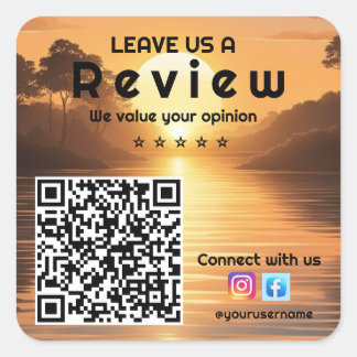 Rate Us: Business Review QR Code Sticker