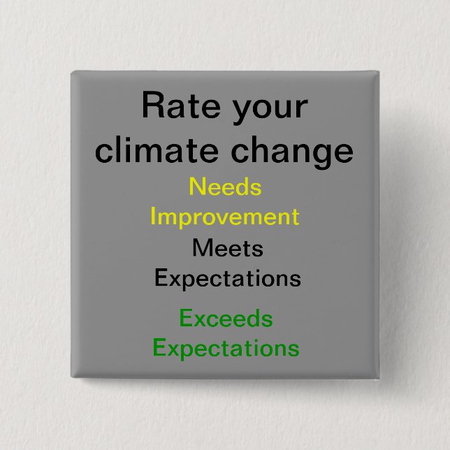 Rate your Climate Change 2 Inch Square Button (Front)