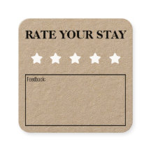 Rate Your Stay Airbnb Hospitality Feedback Cards