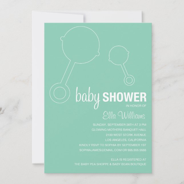 RATEAUX RÉTRO EN MOUSSE MARINE  | INVITATION BABY  (Devant)