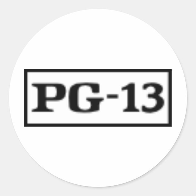 Rated PG-13, Rating System Classic Round Sticker (Front)
