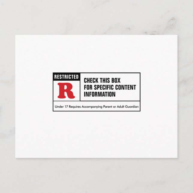 Rated R Postcard (Front)