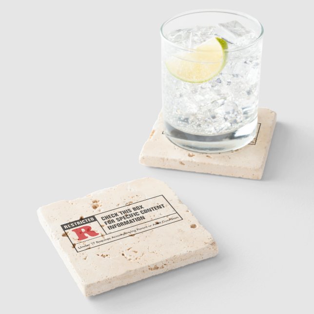 Rated R Stone Coaster (Side)