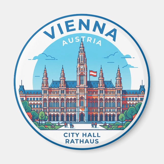 Rathaus City Hall Austria Magnet (Front)