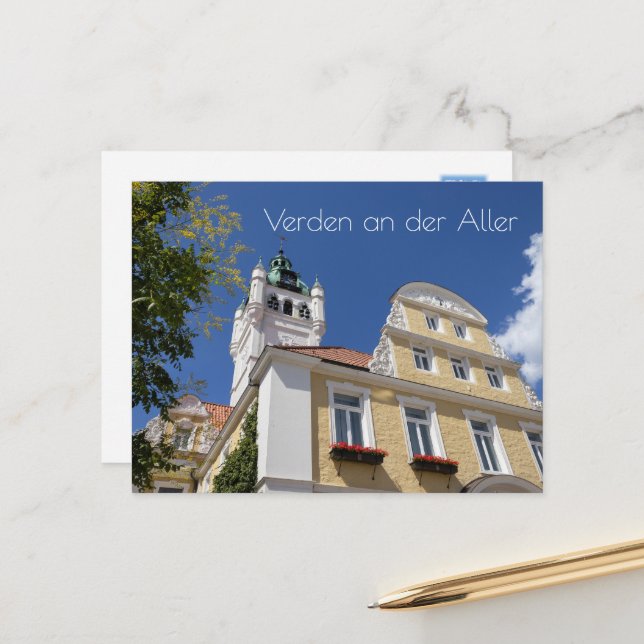 Rathaus, Verden an der Aller, Germany Postcard (Front/Back In Situ)