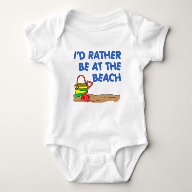 Rather Be At The Beach Baby Bodysuit (Front)