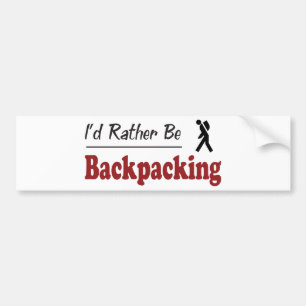 Rather Be Backpacking Bumper Sticker