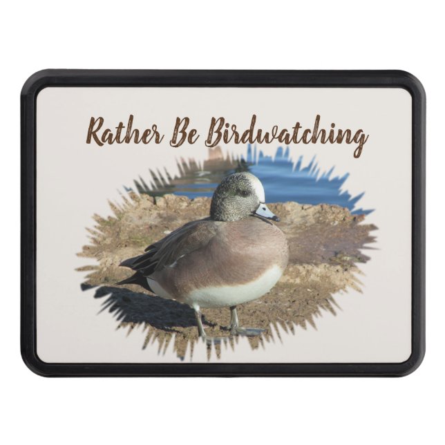 Rather Be Birdwatching Wild Bird Hobby Female Duck Trailer Hitch Cover (Front)