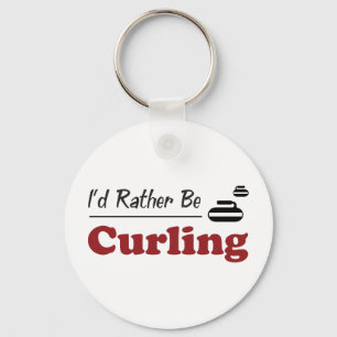 Rather Be Curling Keychain
