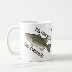 Rather Be Fishing Bass Coffee Cup Mug Personalize