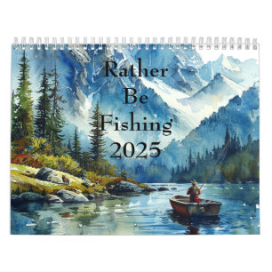 Rather Be Fishing Watercolor Wall Calendars (2025)