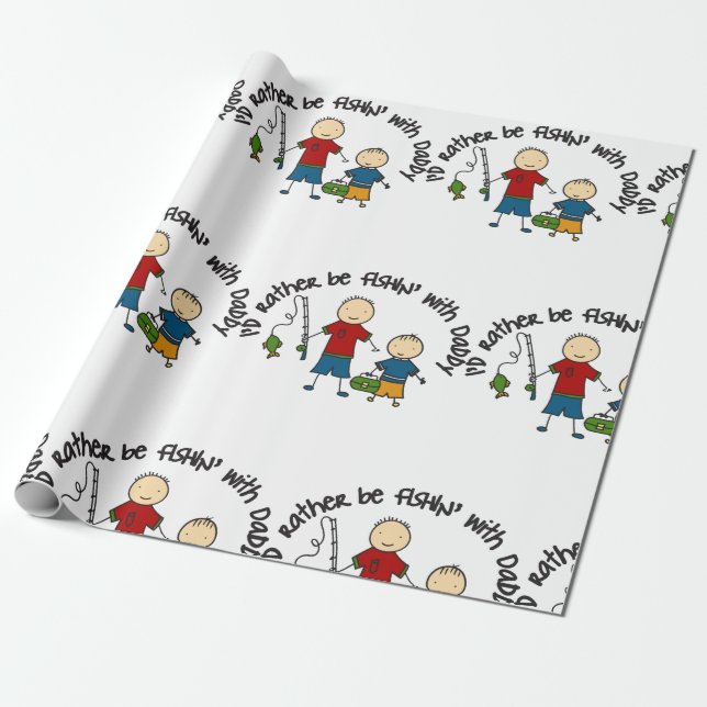 Rather Be Fishing Wrapping Paper (Unrolled)