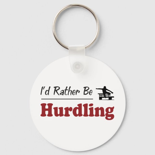 Rather Be Hurdling Keychain (Front)