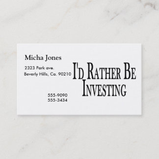 Rather Be Investing Business Card