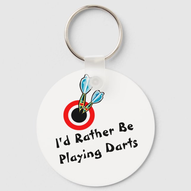 Rather Be Playing Darts Keychain (Front)