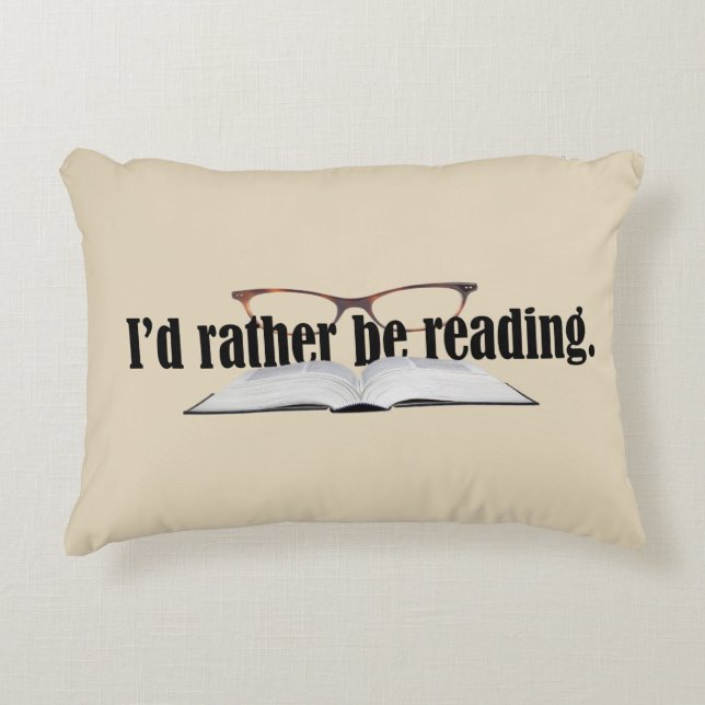 Rather Be Reading | Book Lover Accent Pillow (Front)