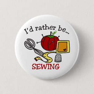 Rather Be Sewing 2 Inch Round Button