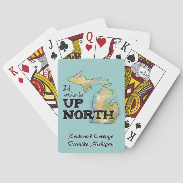 Rather Be Up North Michigan Personalized Cards (Back)