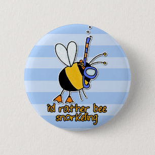 rather bee snorkelling 2 inch round button