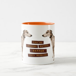 Rather Dapper Whippet Two-Tone Coffee Mug