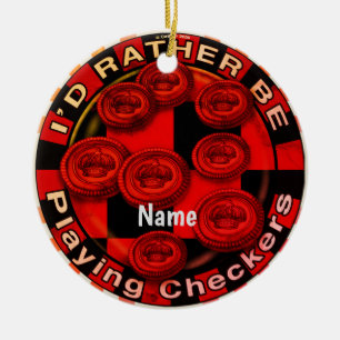 Rather Play Checkers ornament 