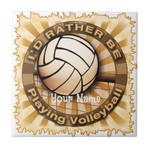 Rather Play Volleyball Tile