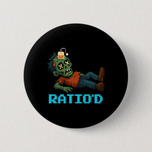 Ratio’d Pixelated Zombie Gamer Teag Npc Halloweeen 2 Inch Round Button
